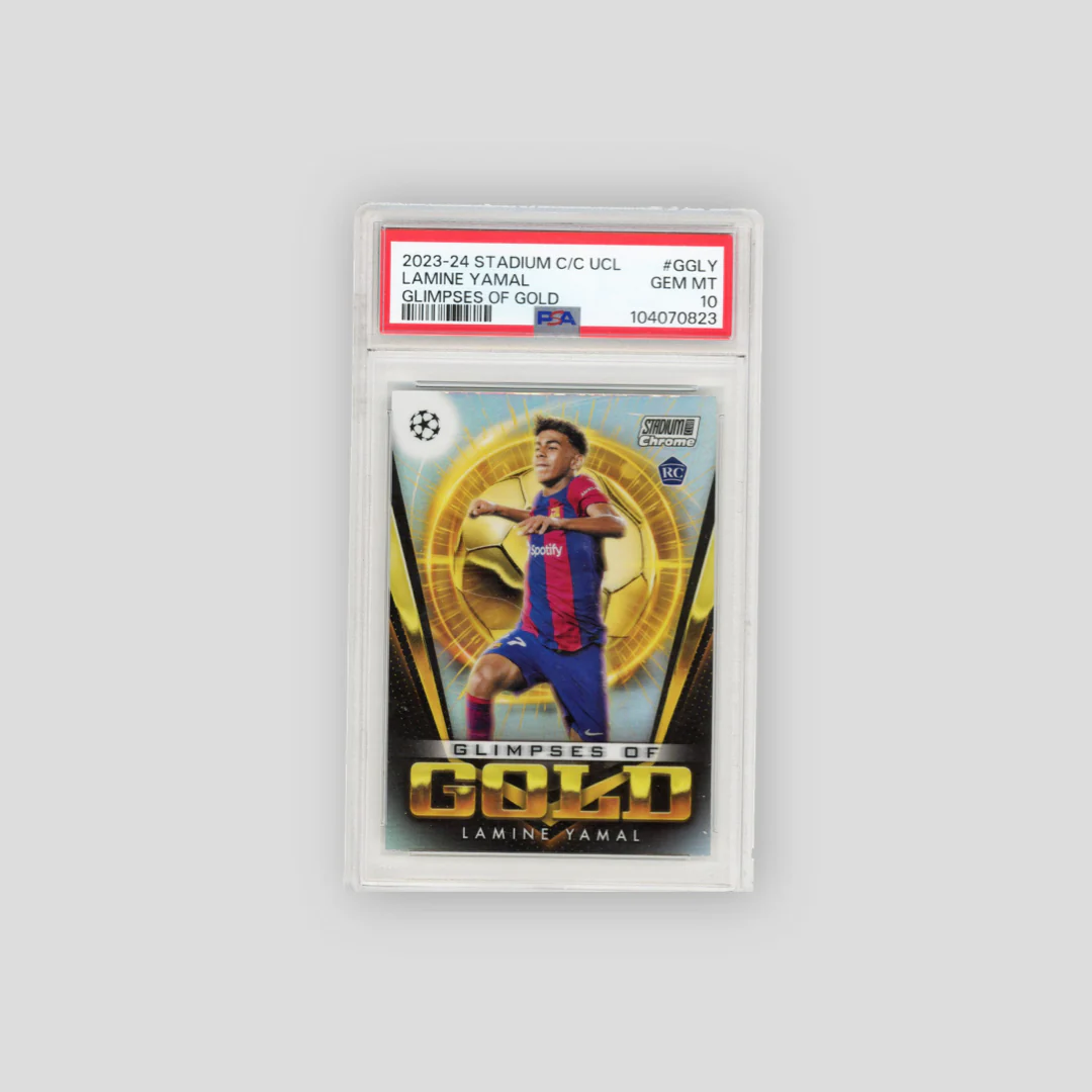 2023-24 Topps Stadium Club Lamine Yamal Glimpses of Gold #GGLY (PSA 10)